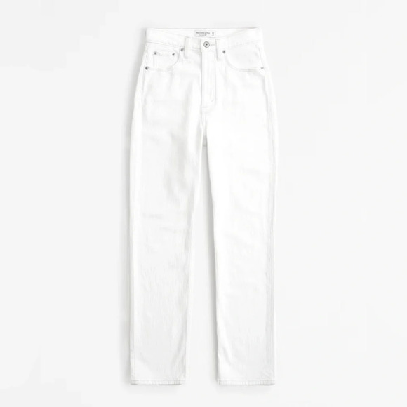 NWT Abercrombie & Fitch Simone High Rise Ankle Jeans in White Size 32 - Picture 1 of 9